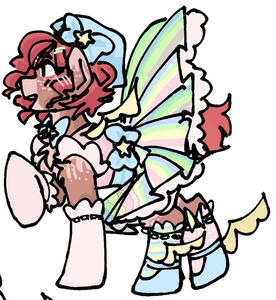 a pony oc, with dark pink hair and a very poofy skirt